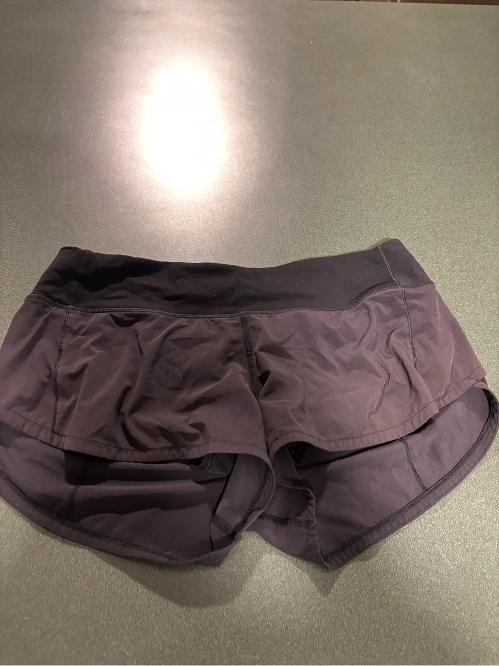 lululemon athletica Women's Layered Athletic Shorts - Deep Plum/Black